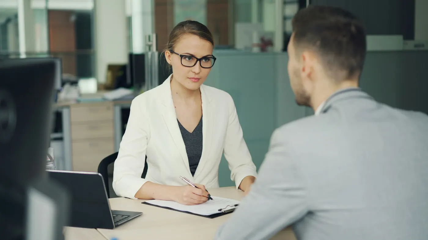 A job interview in an office