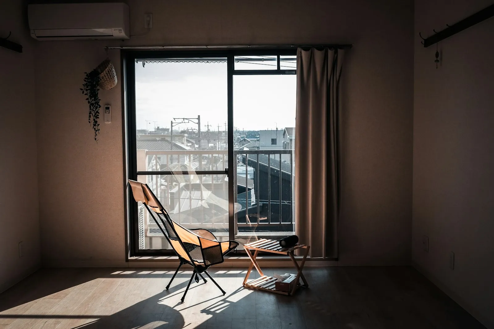 A simple sunlit room in a Japanese apartment